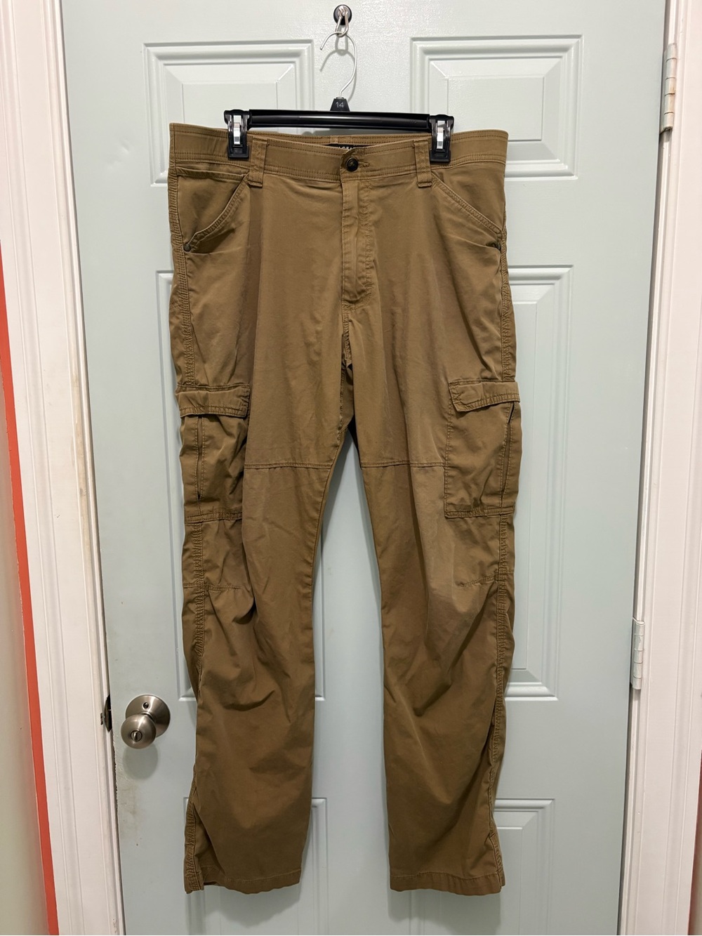 Wrangler Men's Tan Cargo Pants with Multiple Pockets